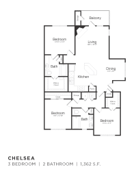 3 beds, 2 baths, 1,362 sqft, $2,567