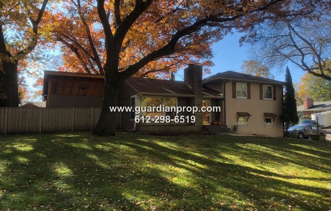 Updated Roseville House on Large Corner Lot for September, Attached Garage, Remodeled Kitchen, 3 Season Porch & Deck