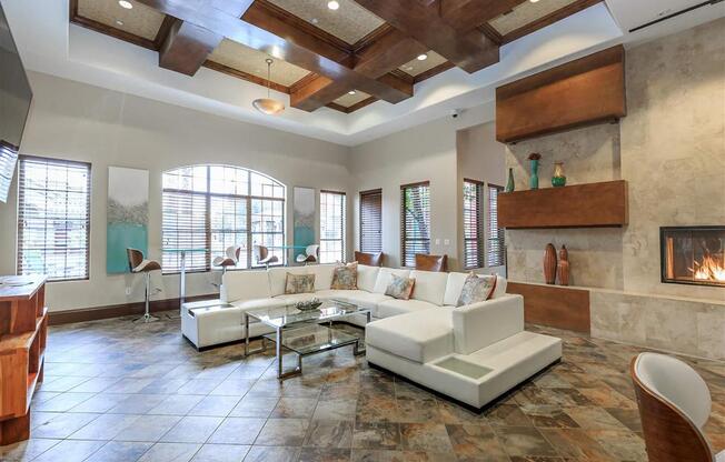 Posh Lounge Area In Montecito Pointe Clubhouse in Las Vegas Apartments for Rent