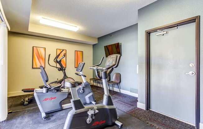 our apartments have a gym with a treadmill and elliptical machines