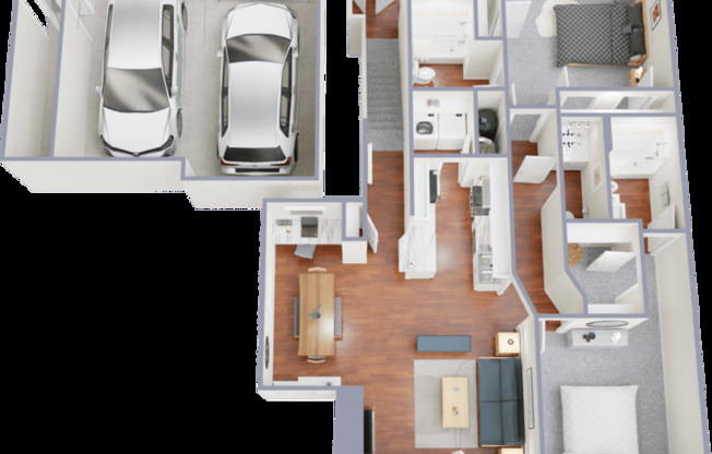 2 beds, 2.5 baths, 1,327 sqft, $1,795