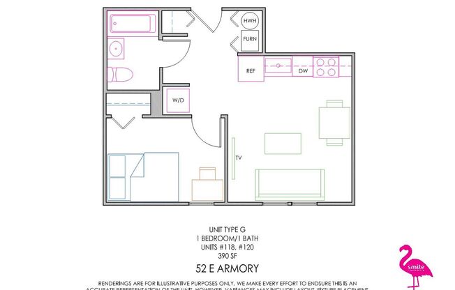 1 bed, 1 bath, 457 sqft, $1,150