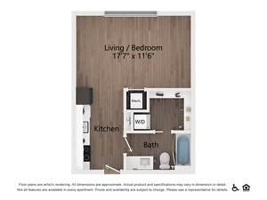 Studio, 1 bath, 449 sqft, $1,185