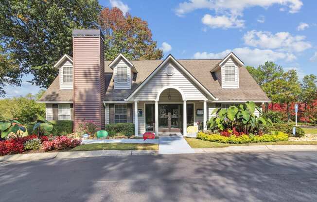 Front exterior of his leasing office at Oakley Run apartments in Smyrna, GA