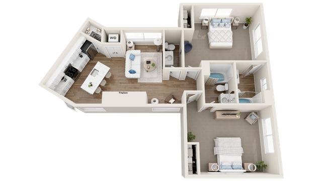 2 beds, 2 baths, 1,042 sqft, $2,079