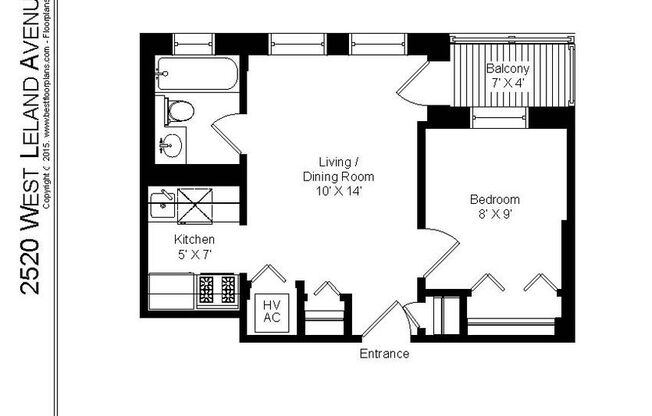 1 bed, 1 bath, 350 sqft, $1,595, Unit 2520-A2