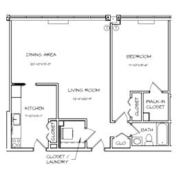1 bed, 1 bath, 891 sqft, $1,849