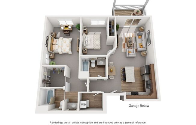 2 beds, 2 baths, 1,100 sqft, $1,825, Unit 2 - 112