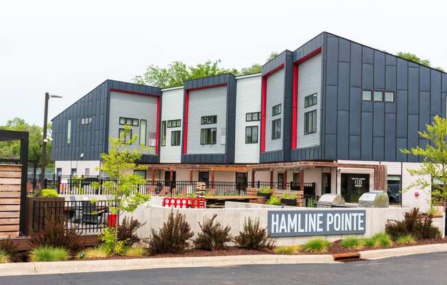 a view of the hamline pointe apartments from the street