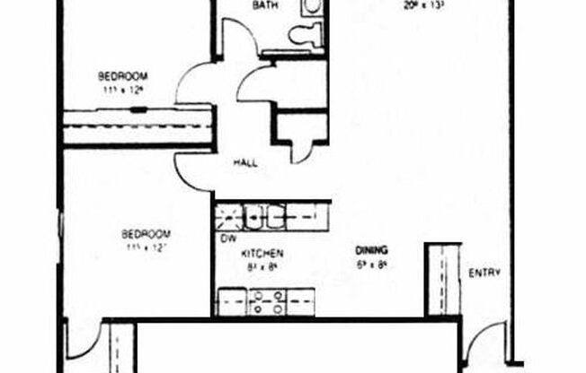 2 beds, 1 bath, 966 sqft, $925, Unit 4302