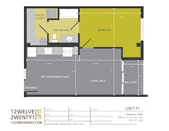 1 bed, 1 bath, 720 sqft, $1,460