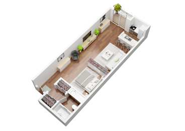 Studio, 1 bath, 500 sqft, $1,790