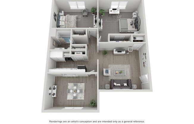 2 beds, 1 bath, 870 sqft, $1,050