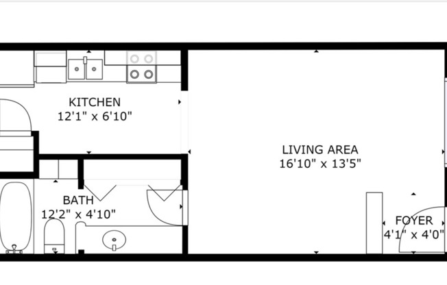 1 bed, 1 bath, 500 sqft, $999, Unit 222