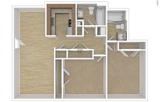 2 beds, 2 baths, 985 sqft, $1,039