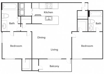 2 beds, 2 baths, 996 sqft, $1,446