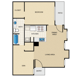 1 bed, 1 bath, 816 sqft, $1,056