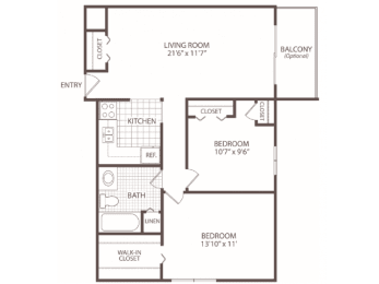 2 beds, 1 bath, 850 sqft, $1,028