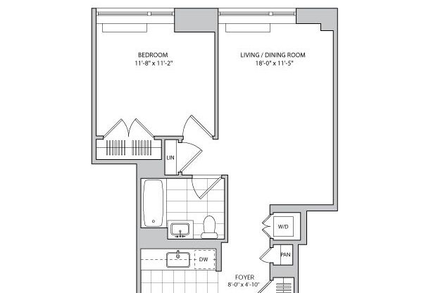 1 bed, 1 bath, 650 sqft, $3,450, Unit 25-D