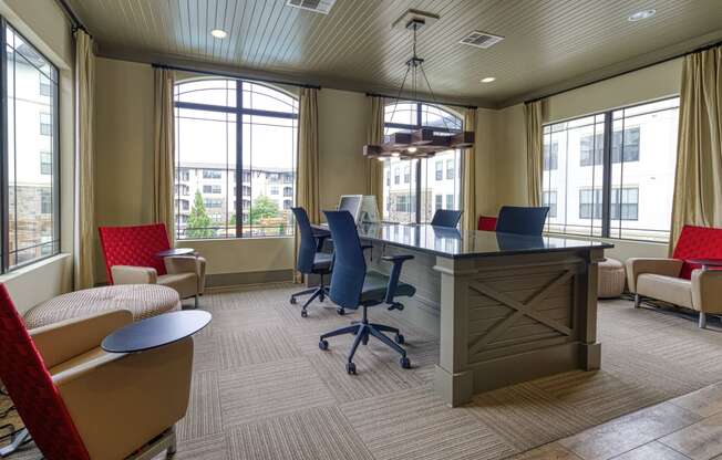 Business Center with Coffee Lounge at 4700 Colonnade Apartments in Birmingham, AL