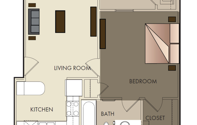 1 bed, 1 bath, 617 sqft, $1,115
