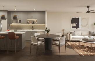 At Modera Reserve choose from 1-, 2-, and 3-bedroom homes with den, loft, and penthouse layouts.