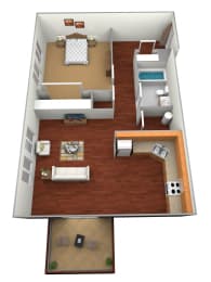 1 bed, 1 bath, 606 sqft, $935