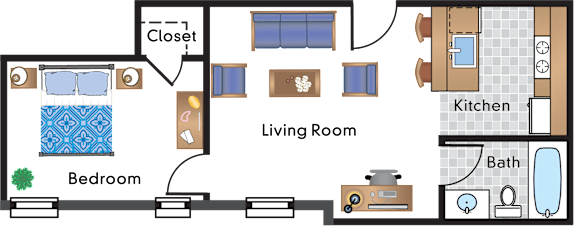 1 bed, 1 bath, 506 sqft, $1,899