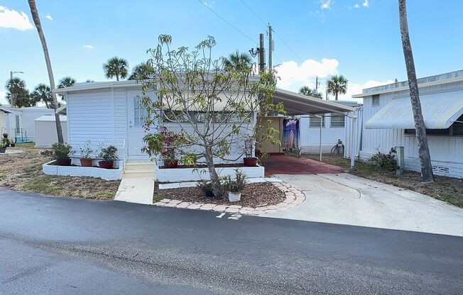 Beautiful 1 bedroom 1 bath Manufactured home for rent in Regency Cove, a 55+ gated community.