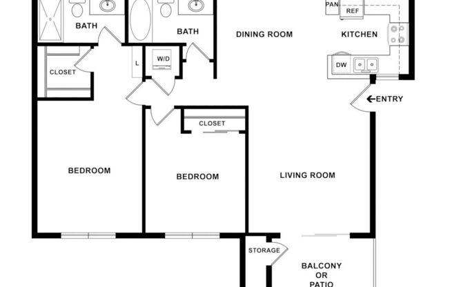 2 beds, 2 baths, 925 sqft, $3,454