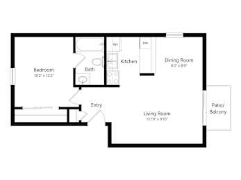 1 bed, 1 bath, 610 sqft, $2,450