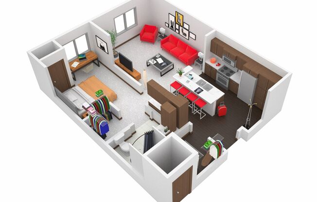 1 bed, 1 bath, 697 sqft, $1,335, Unit A506