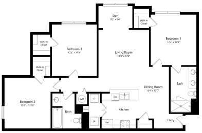 3 beds, 2 baths, 1,288 sqft, $2,638