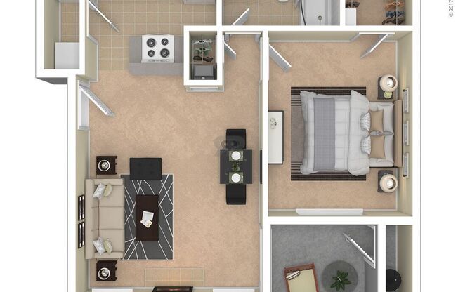 1 bed, 1 bath, 611 sqft, $1,750