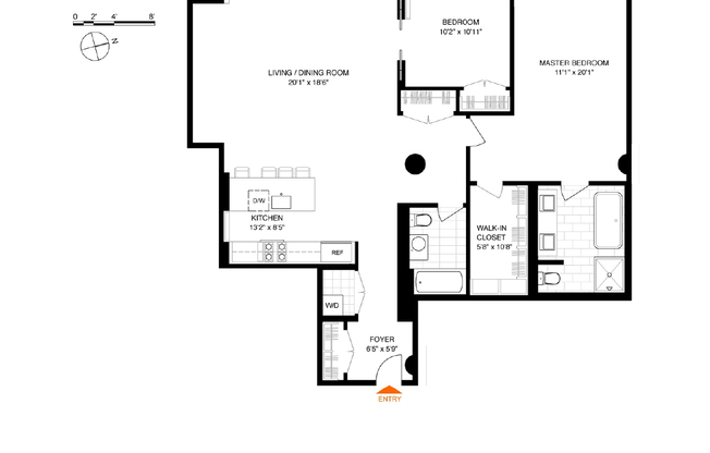 2 beds, 2 baths, 1,433 sqft, $12,950, Unit 1032