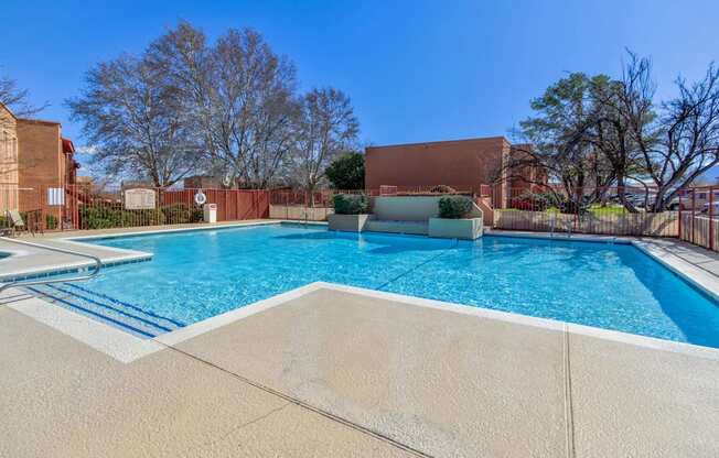 our apartments have a swimming pool and a patio