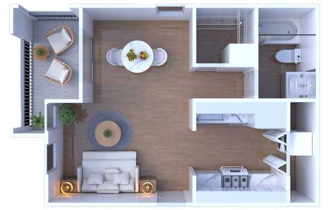 Studio, 1 bath, 450 sqft, $1,146