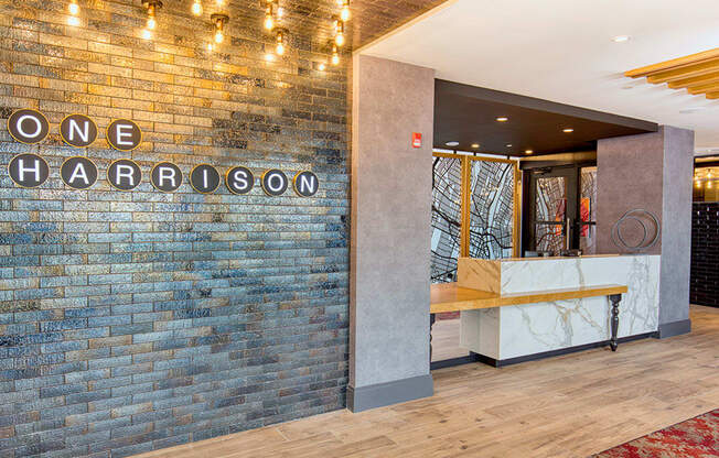 Inviting Reception Area at One Harrison, Harrison, New Jersey