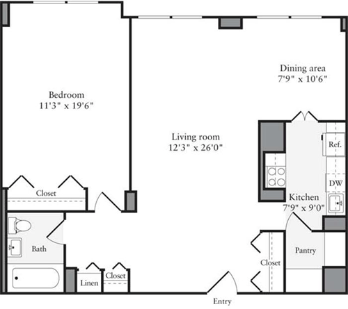 1 bed, 1 bath, 818 sqft, $5,010, Unit 06G