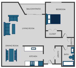 1 bed, 1 bath, 800 sqft, $880