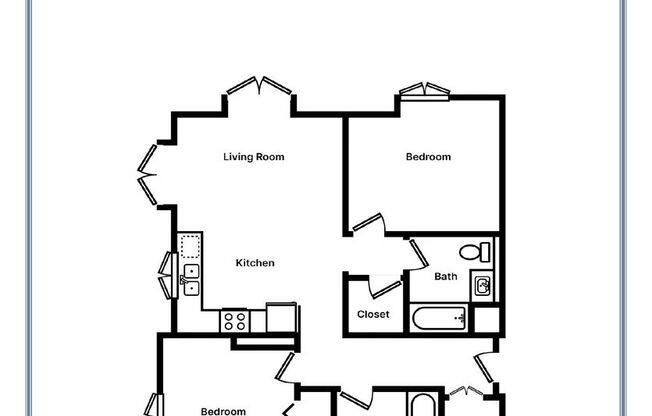 2 beds, 2 baths, 984 sqft, $4,608, Unit 106