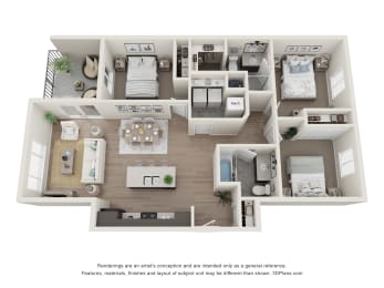 3 beds, 2 baths, 1,159 sqft, $1,485