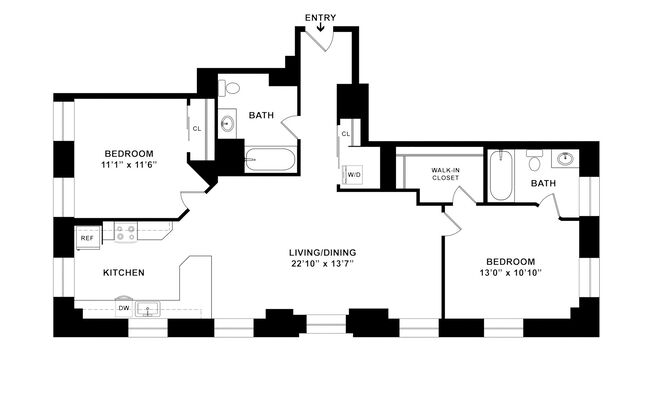 2 beds, 2 baths, 1,036 sqft, $4,095, Unit M-0210
