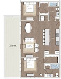 2 beds, 2 baths, 1,184 sqft, $3,921