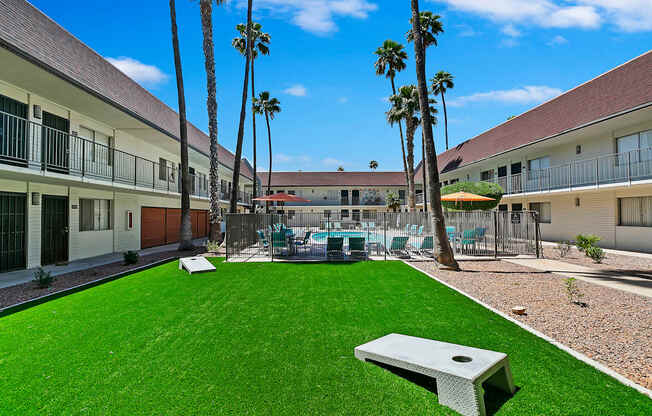 Corn Hole Area at Avani North Tucson Apartments in Tucson