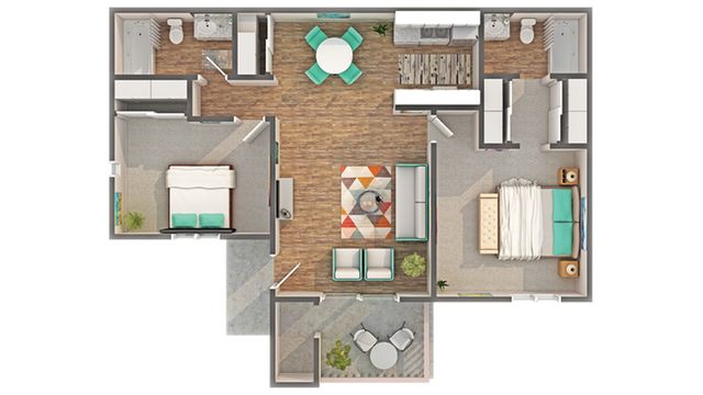 2 beds, 2 baths, 850 sqft, $2,580