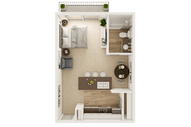 Studio, 1 bath, 400 sqft, $1,432