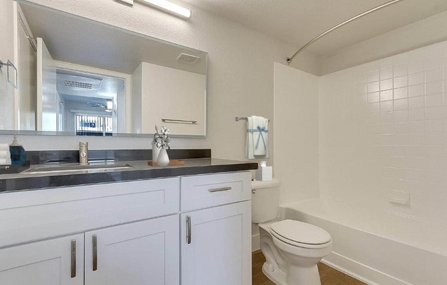 Bathroom with vanity at Bella Terra Apartments, Henderson, 89012
