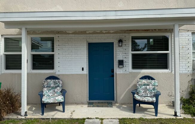 Available July 1st. Charming, fully furnished 1 bedroom, 1 bath, with washer and dryer. Rent includes electric, water and internet.