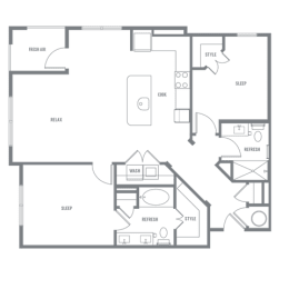 2 beds, 2 baths, 1,139 sqft, $2,268